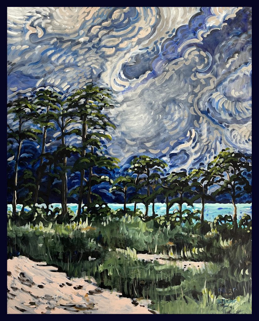 Newport Storm Coming - Acrylic Painting by Mary Lou Mullan